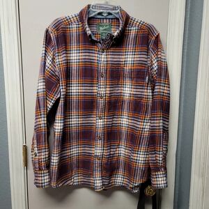 Woolrich Trout Run Flannel, Men's Large, Black/Multi-Color Plaid